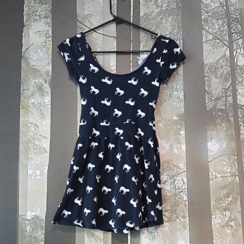 Kirra Navy Dress with White Animal Print